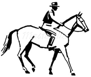 608-03470985 © Masterfile Royalty-Free Model Release: No Property Release: No A black and white version of a vintage style line drawing of a cowboy